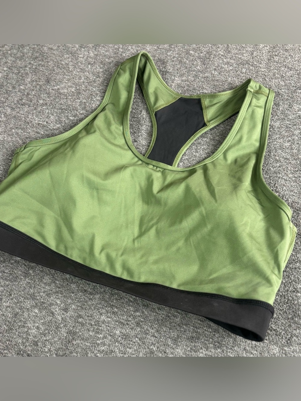 Rise by LuLaRoe | Women’s Racerback Sports Bra | Olive Green & Black | Size XL